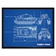 image 1 of Tiger II Panzerkampfwagen Heavy Tank Blue Plan 12x16" Framed Wall Art Print