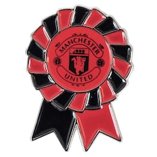 Manchester United FC Metal Rosette Badge - Red/Black - One Size Multi