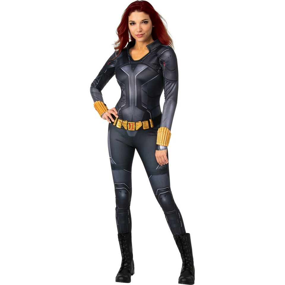 Black Widow Womens/Ladies Deluxe Costume - Black/Grey - M Black | M
