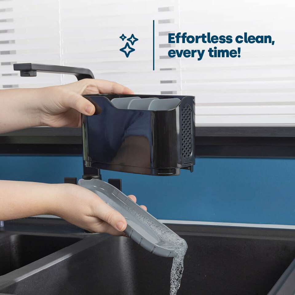 image 1 of Black Sink Caddy with Soap Dispenser