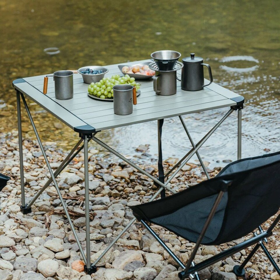 image 1 of Casual Aluminium Folding Table | Blue | Titanium | Medium