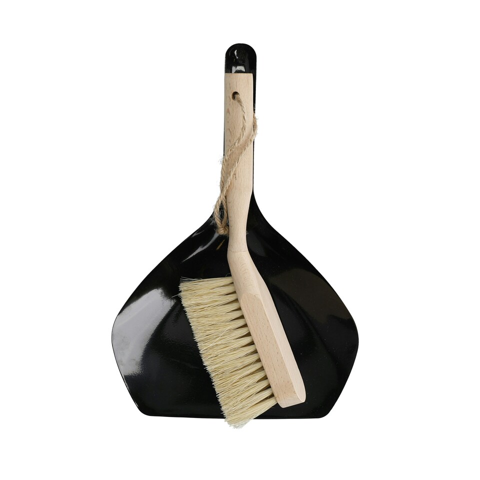 image 1 of Natural Elements Beechwood Dustpan and Brush Grey