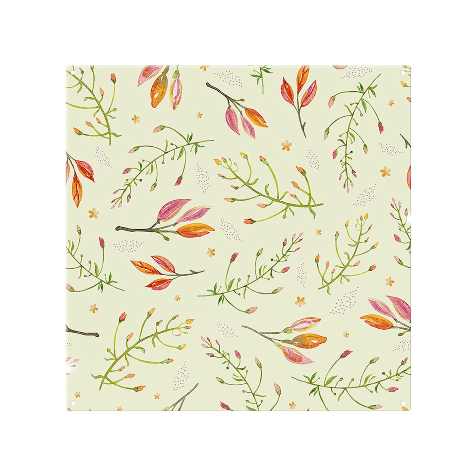 image 1 of Green Branches On Light Splash Back | White