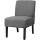 image 3 of Yaheetech Fabric Side Accent Chair with Rubberwood Legs Grey