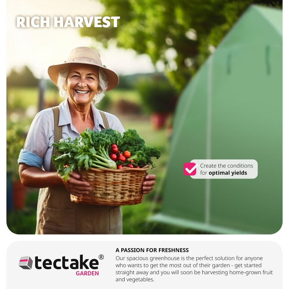 image 1 of Greenhouse - polytunnel with 8 windows, 600 x 300 x 205 cm