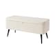 image 2 of Lola Boucle Teddy Ottoman Storage Bench | Cream | Cream