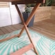 image 5 of Outdoor 6 Person Folding Rectangular Wooden Garden Patio Dining Table Chairs and 2 Benches Parasol and Base set