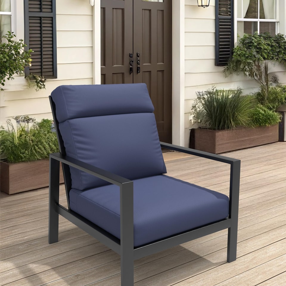 image 1 of Covers&All CoverRite Rectangle High Back Chair Cushion, Water, UV and Fade Resistant for Patio High Back Chair Cushions, Back 22 x 22 x 5 & Seat 44 x