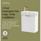 image 6 of Balterley Wall Hung Cloakroom Vanity Basin Unit with Handle Compact Bathroom Storage | White | Satin White | 438 x 400 x 222mm | 1