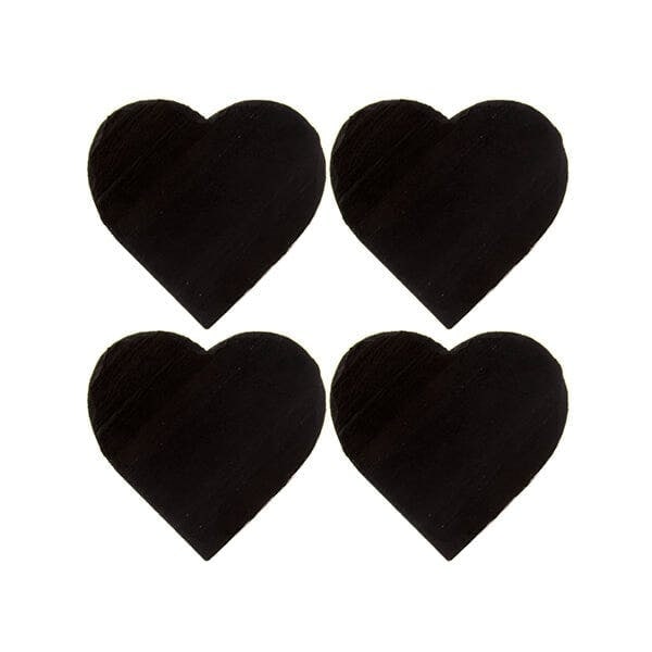 Selbrae House 4 Slate Coasters - Heart - Gift Boxed in Dark Grey