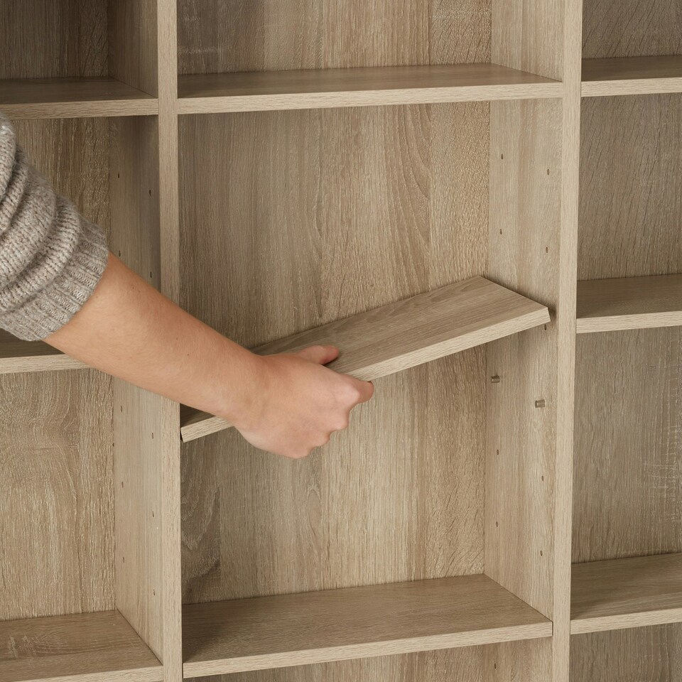 image 1 of Shelves Stevie - 21 compartments, height-adjustable, removable shelves Brown | Wood Light, Oak Sonoma