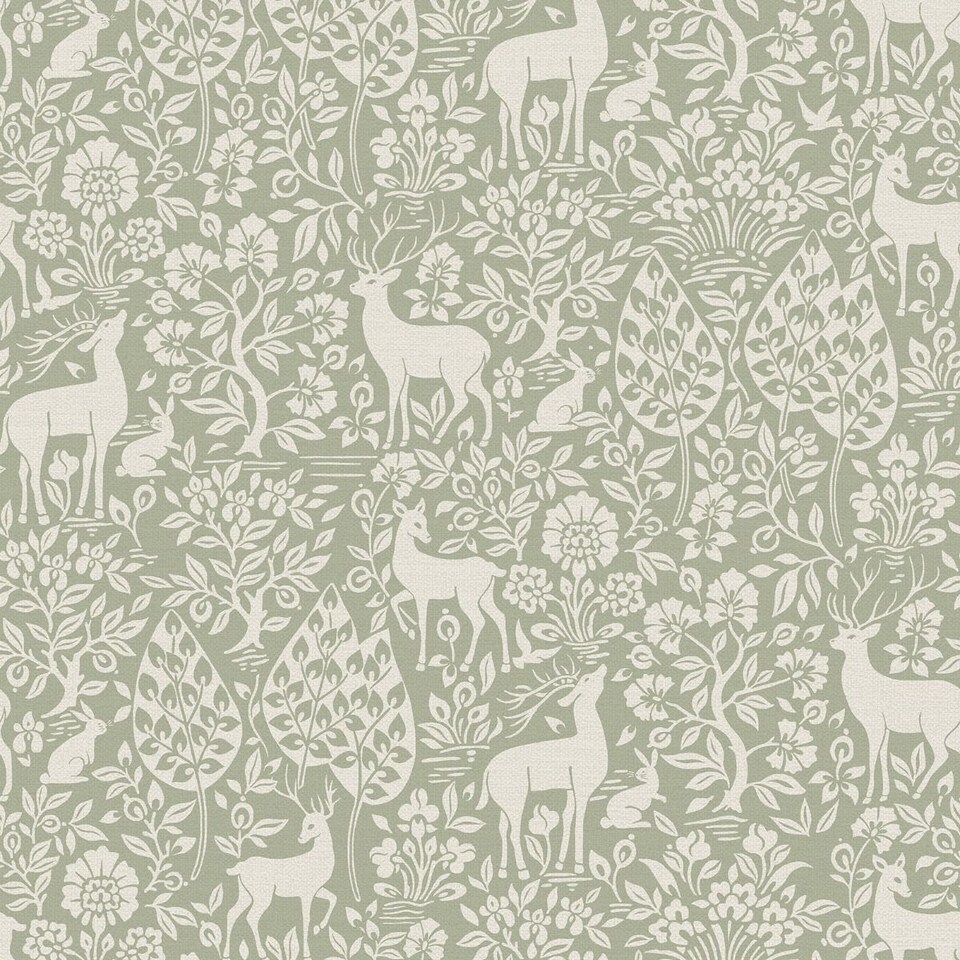 image 1 of Holden Decor Deer Wallpaper | Green | Sage Green | 1