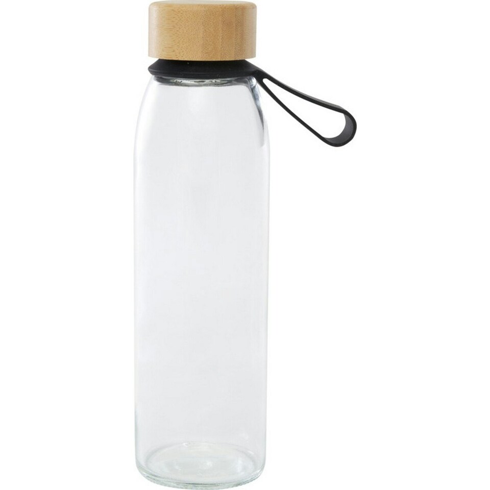 Floso Porto Bamboo 500ml Water Bottle - Solid Black - One Size