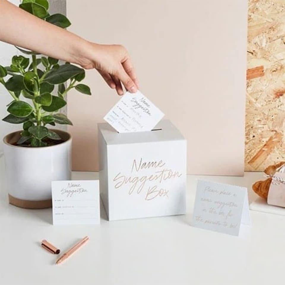 image 1 of Baby Name Suggestion Box | White