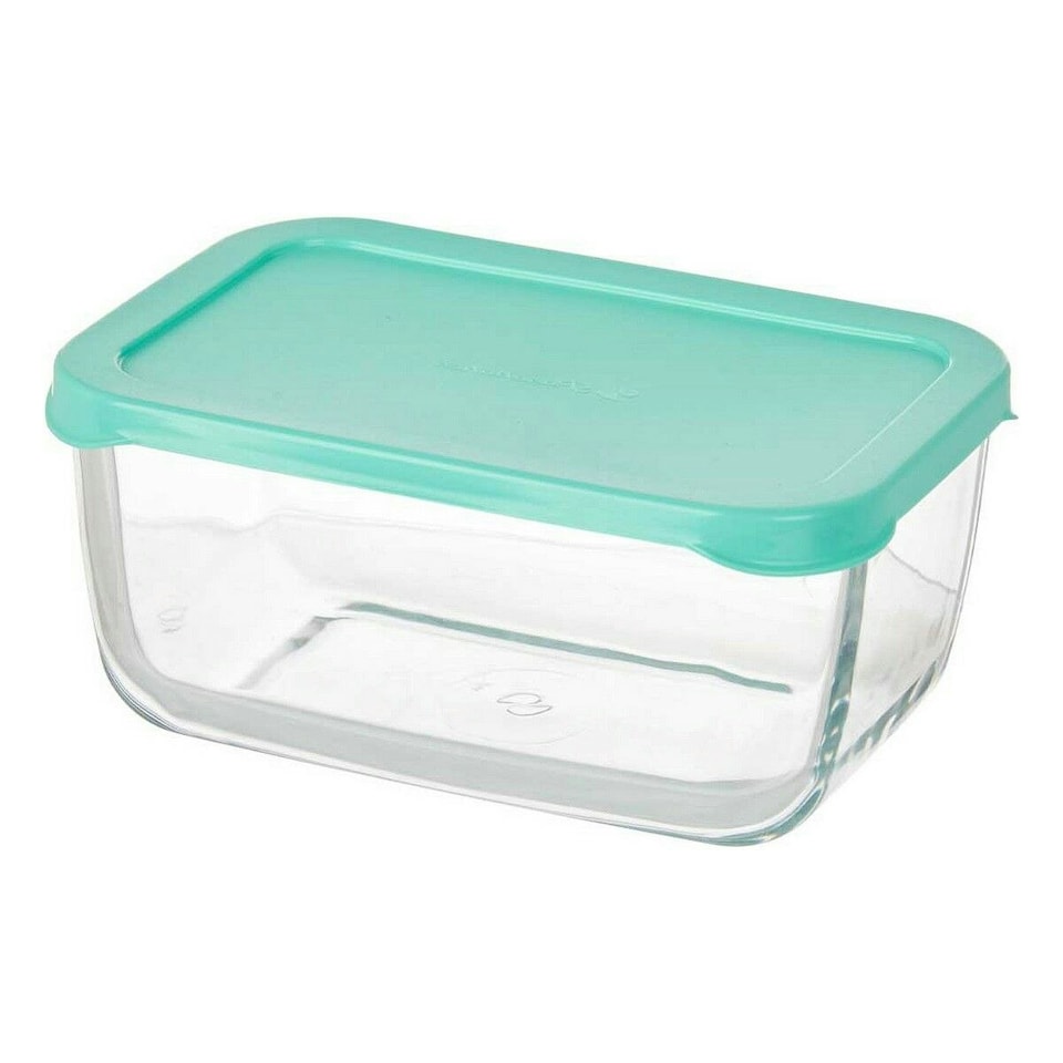 image 1 of Lunch box Pasabahce Snow Green Transparent Glass Polyethylene 790 ml 16,3 x 7,4 x 11,4 cm (12 Units) N/A