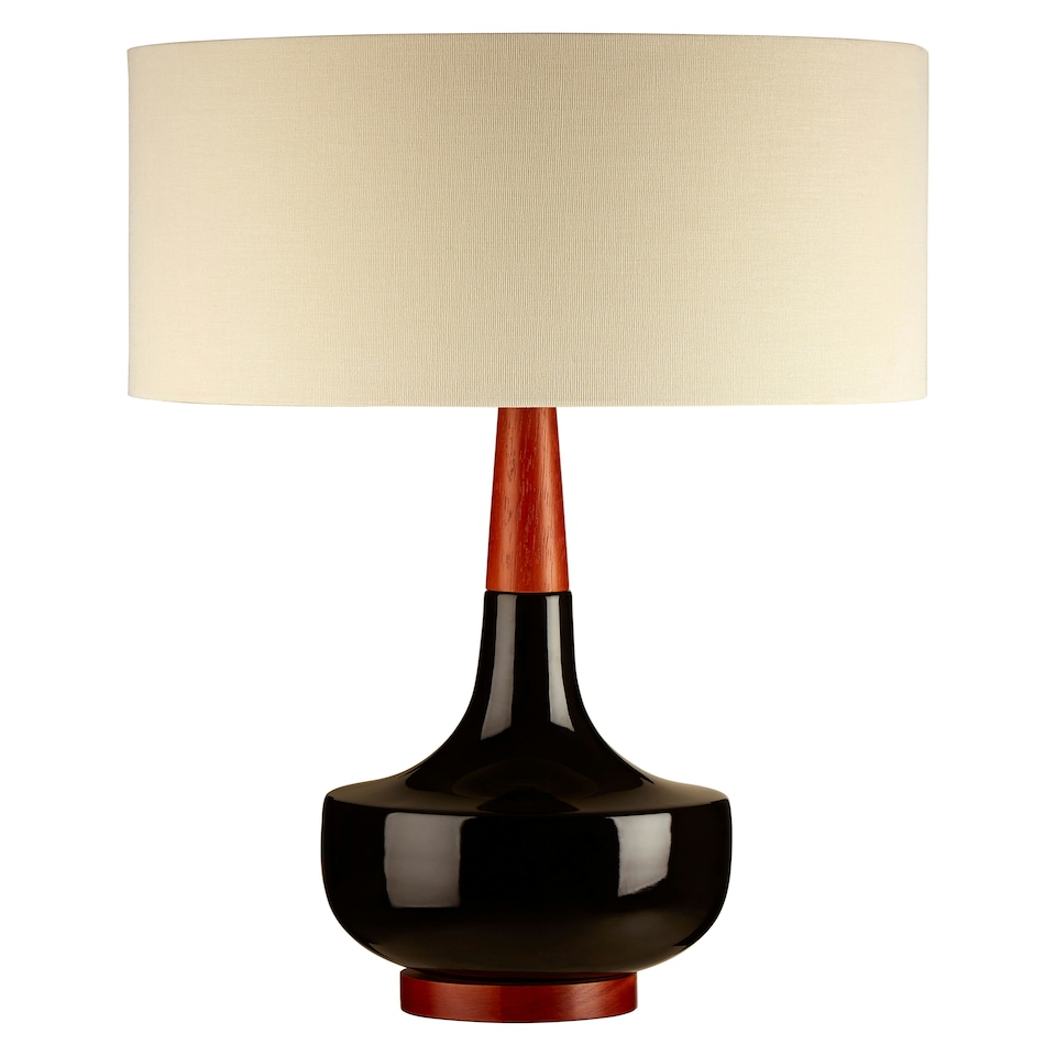 image 1 of Interiors by Premier Sirus Table Lamp with Wood And Ceramic Base