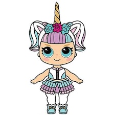 Cute Doll With Unicorn Horn Star Mini Cardboard Cutout 91cm
