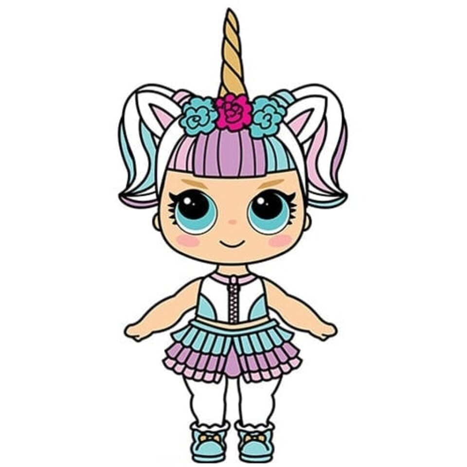 Cute Doll With Unicorn Horn Star Mini Cardboard Cutout 91cm