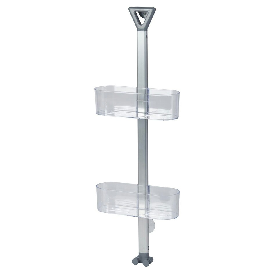 image 1 of Showerdrape Elements Clear 2 Tier Basket Hanging Shower Caddy | Clear | 1