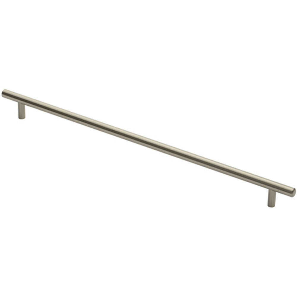 Loops Round T Bar Cabinet Pull Handle 444 x 12mm 384mm Fixing Centres Satin Nickel in Metallics