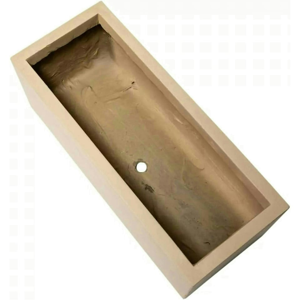 image 1 of Primrose Garden Fibrecotta Sand Beige Trough Rectangular Planter 80cm