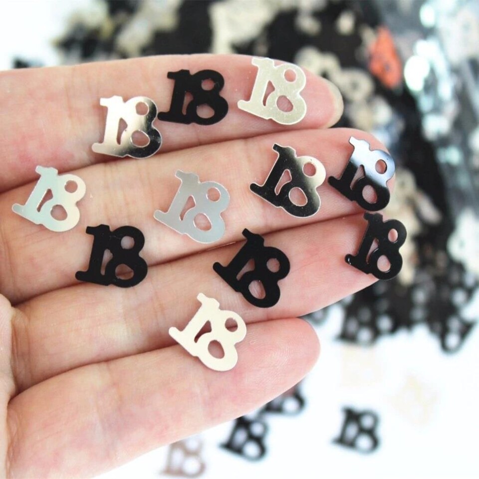image 1 of 18th Confetti Black & Silver 14g, 2 Packs