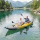 image 2 of Outsunny 2.5' Inflatable Kayak 2-person Sit on Canoe with Paddles | Grey | Yellow, Grey | 381 x 94 x 40 cm