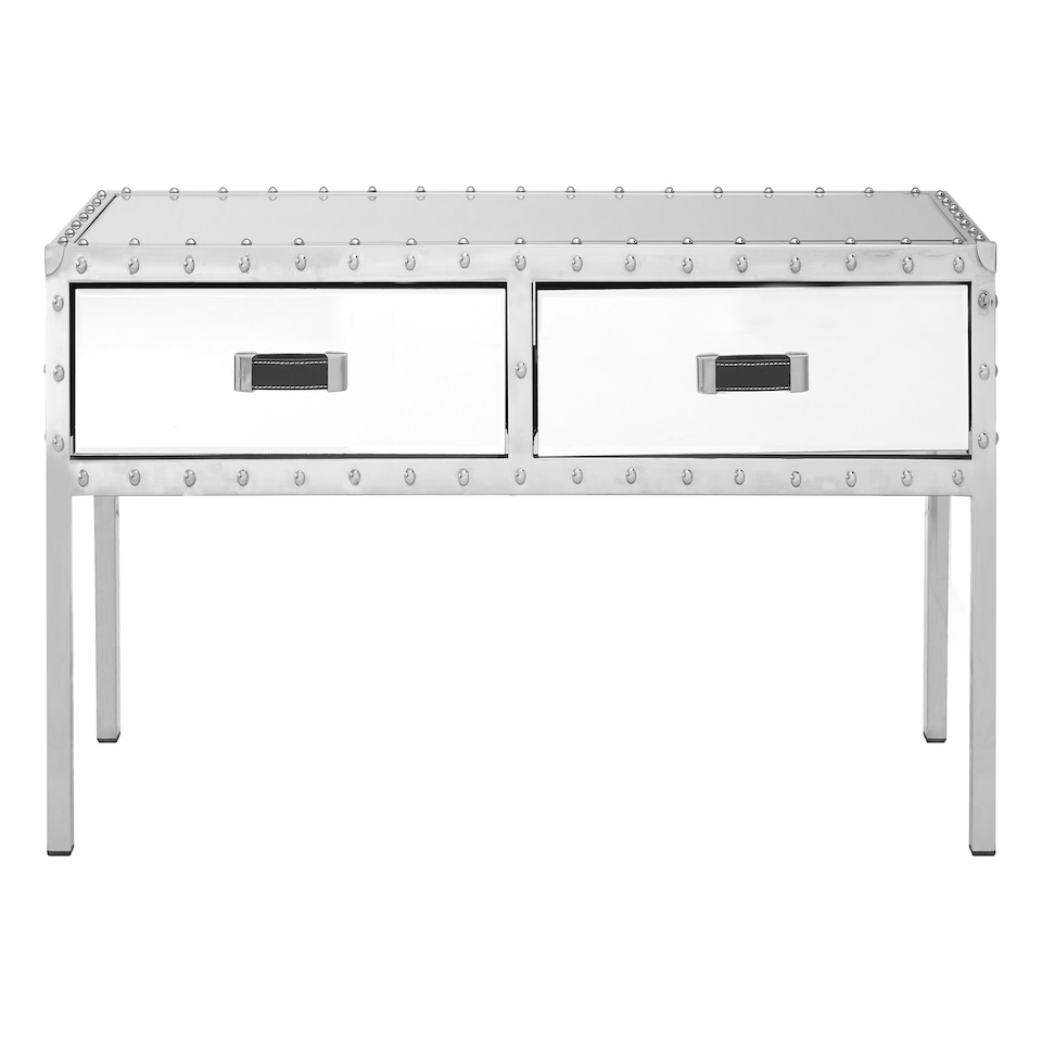 image 1 of Interiors by Premier Stainless-Steel Modern Coffee Table, Coffee Table With Storage, Industrial Style Storage Coffee Table Silver