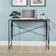 image 5 of Folding Compact Desk Storage Hook Wood Metal Office Computer Table Workstation Grey