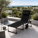 image 10 of Black Folding Sun Lounger with Adjustable Backrest - Portable Sunbed Chair, Steel Frame, Oxford Fabric, Garden Recliner Bed