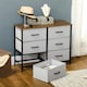 image 8 of HOMCOM 6 Drawer Fabric Chest of Drawers w/ Wooden Top for Hallway Grey
