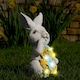 image 1 of Pack of 1 Solar Bunny Garden Ornament Grey | One Size