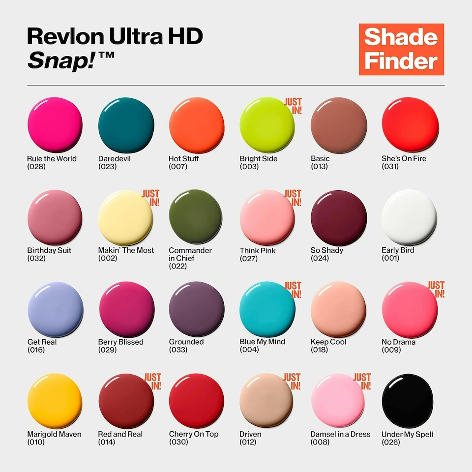 image 1 of Revlon Ultra HD Snap Vegan Nail Polish Quick Drying Long Lasting One-Coat Full Coverage Easy to Appy Nail Colour, 8ml, Rule The World N/A