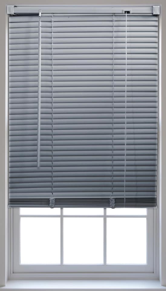 image 1 of FURNISHED Modern PVC Venetian Blinds Durable Window Blinds for Homes and Offices | Grey | Grey | (W) 195cm x (L) 150cm
