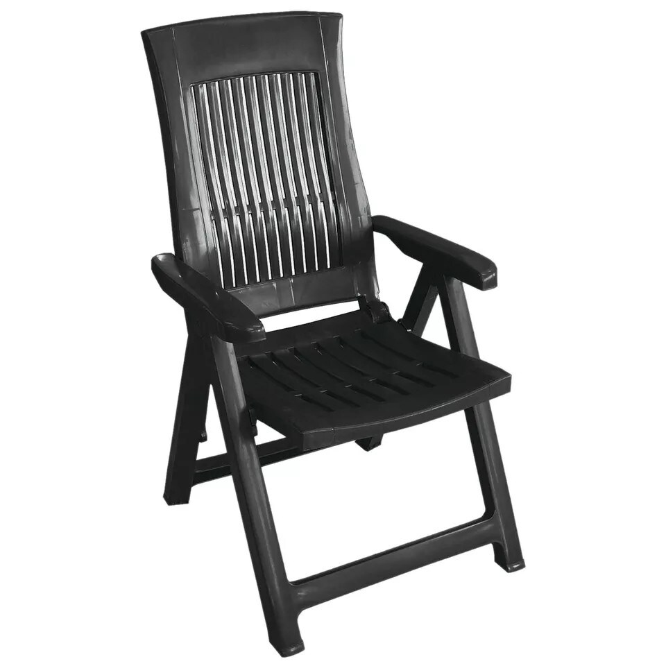 image 1 of 5-Position Foldable Lounge Chair | Black | Anthracite & Set of 1 | Not provided | 1