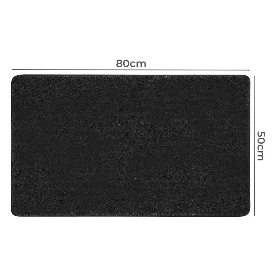 image 1 of Marlow 50x80CM Non-Slip Washable Kitchen Floor Runner Rug Mat | Black | Black