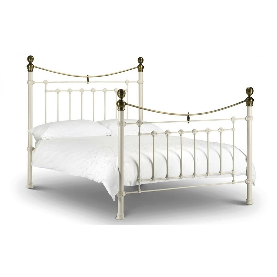 image 1 of Victorian Style Stone White & Gold High End Bed Frame - Double 4ft 6" (135cm)