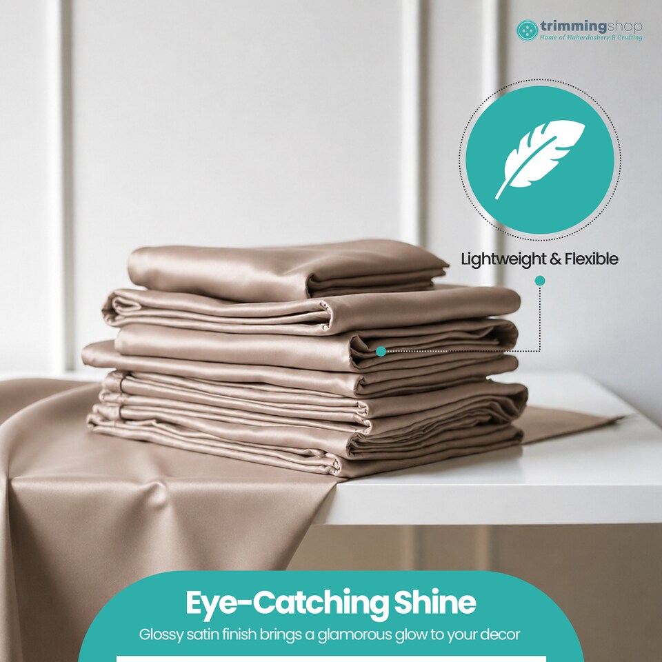 image 1 of Satin Fabric Roll, Silky & Shiny, Soft Polyester Roll - 29cm x 20m