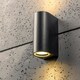 image 2 of CGC EILEEN Black Outdoor Curved Double Spotlight Wall Light Black
