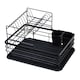 image 1 of 2 Tier Multifunction Dish Drainer Drying Rack with Cutlery Holder | Black