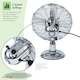 image 3 of Oypla Electrical 12" Inch Chrome Metal 3 Speed Desk Fan Oscillating