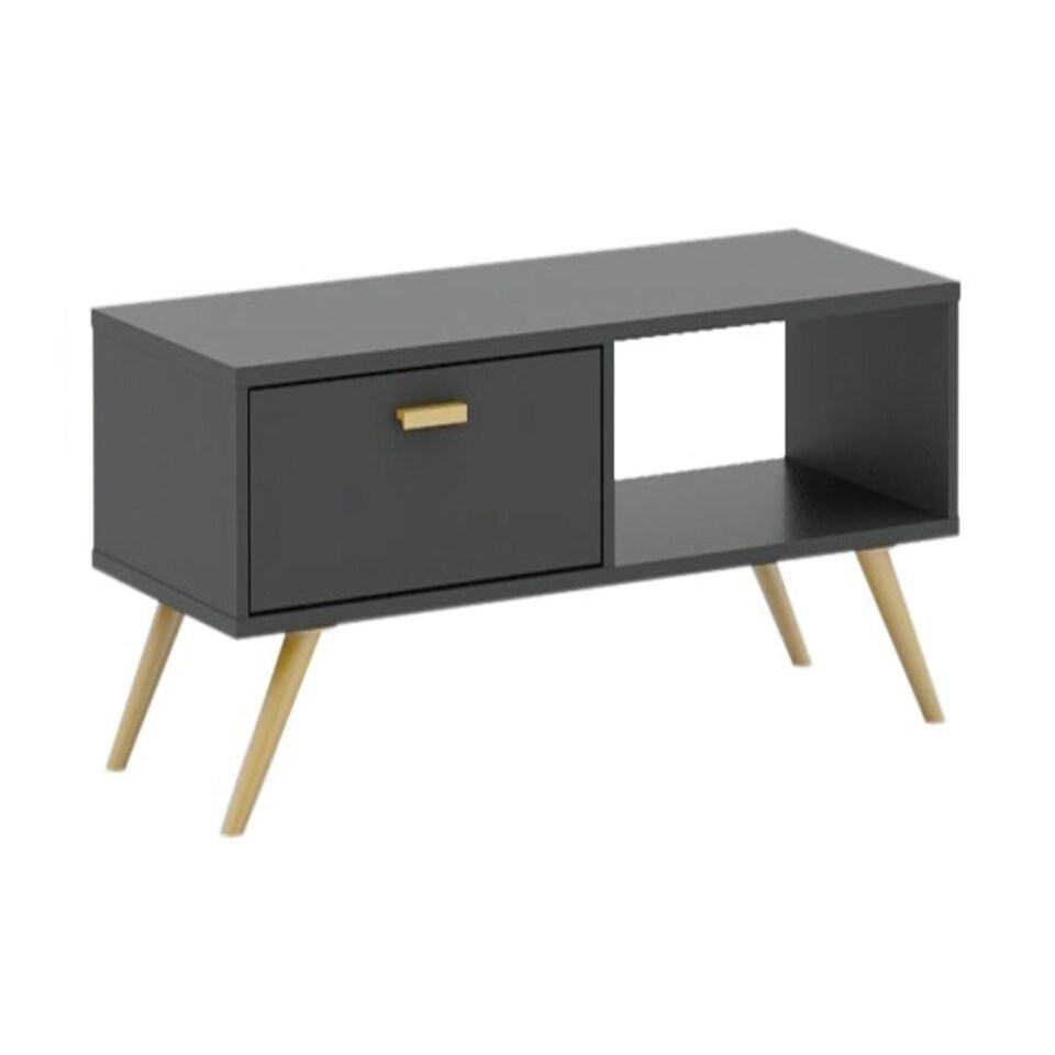 image 1 of Coffee Table - MFC/MDF - L40 x W100 x H35 cm - Dark Grey Grey
