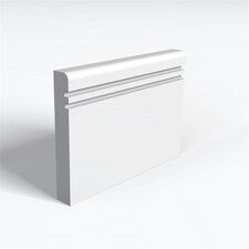 Pack of 10 (Total 10 Units) - MDF Primed Pencil Round 2 Square Grooves Skirting Board - 18mm (T) x 194mm (H) x 4200mm (L)