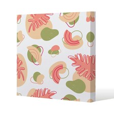 botanical elements with line art (Canvas Print) 127 x 127 x 4cm