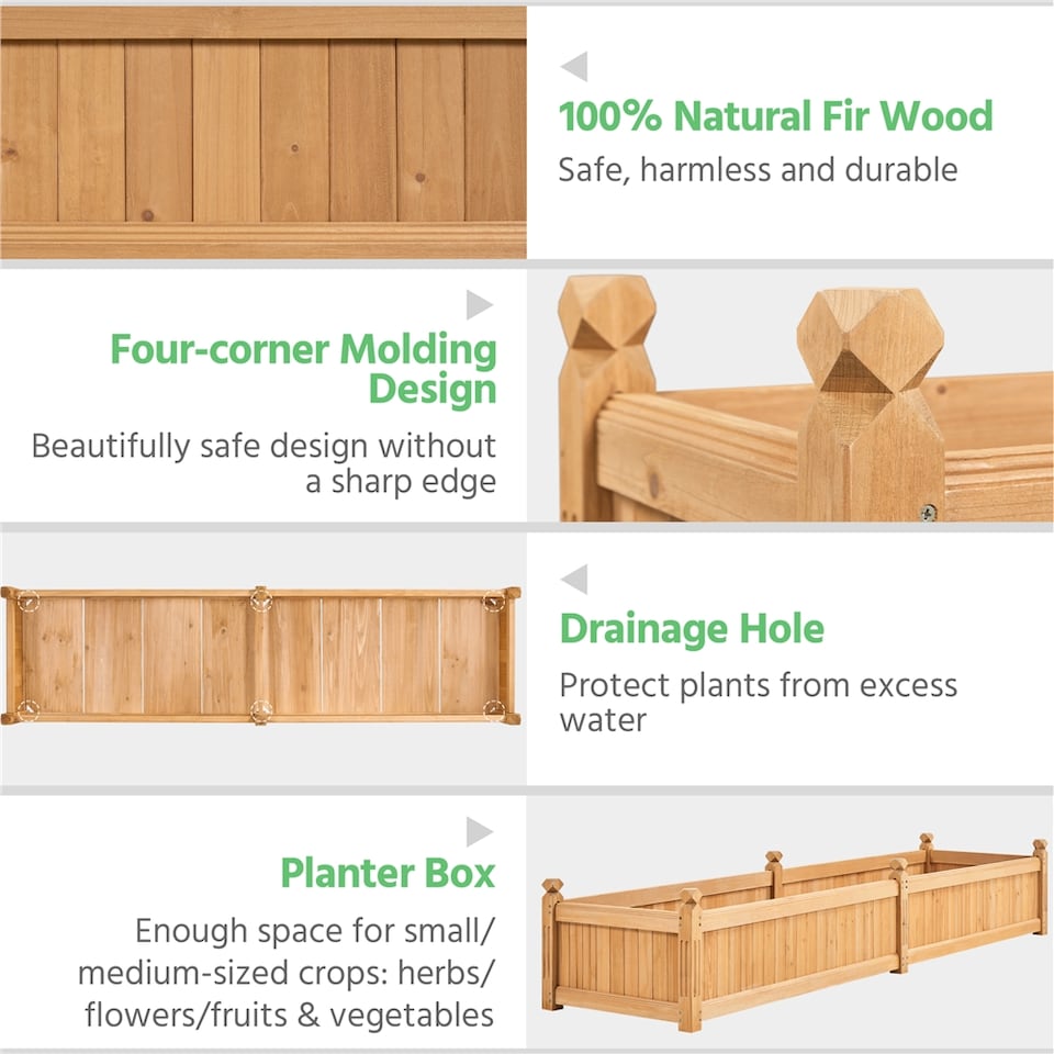 image 1 of Yaheetech Wooden Raised Garden Bed-221 cm L