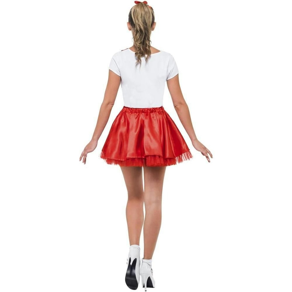 image 1 of Grease Womens/Ladies Sandy Olsson Cheerleader Costume - White/Red - S | Multi | S