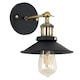 image 4 of ValueLights Industrial Steampunk Style Black And Antique Brass Single Wall Light With Shade