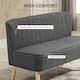 image 4 of HOMCOM Linen-Feel Double Sofa w/ Wood Frame Padding Back, Grey