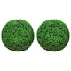image 6 of HOMCOM Set of 2 Artificial Topiary Balls Indoor Outdoor Faux Boxwood Balls