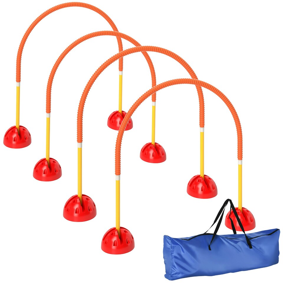image 1 of PawHut 4-Piece Dog Agility Training Equipment with Bag, Orange